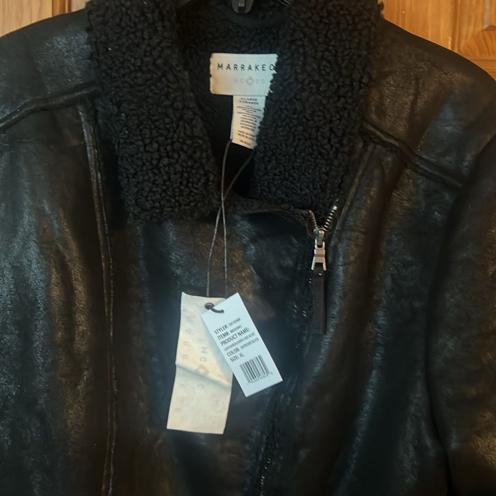 COPY - New Marrakech Marissa Destress Leather Sherpa Lining Motorcycle Jacket … - Picture 2 of 2